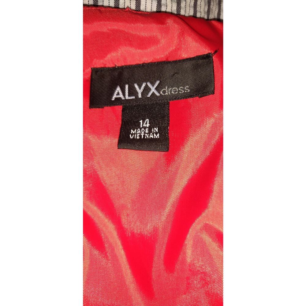 Alyx Seersucker Dress Sz 14 Red Gray Nautical Pockets Boating Lined Sleeveless - Picture 11 of 16